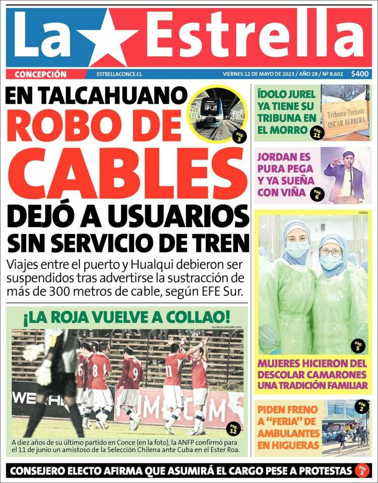 Portada de La Estrella de Concepción (Chile)