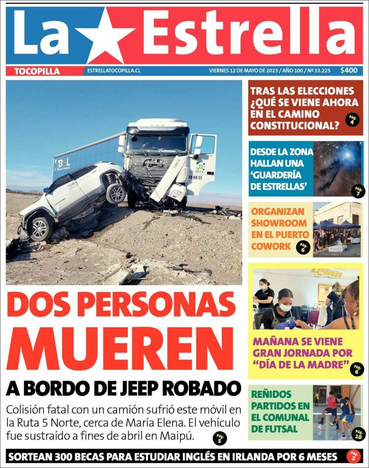 Portada de La Estrella de Tocopilla (Chile)