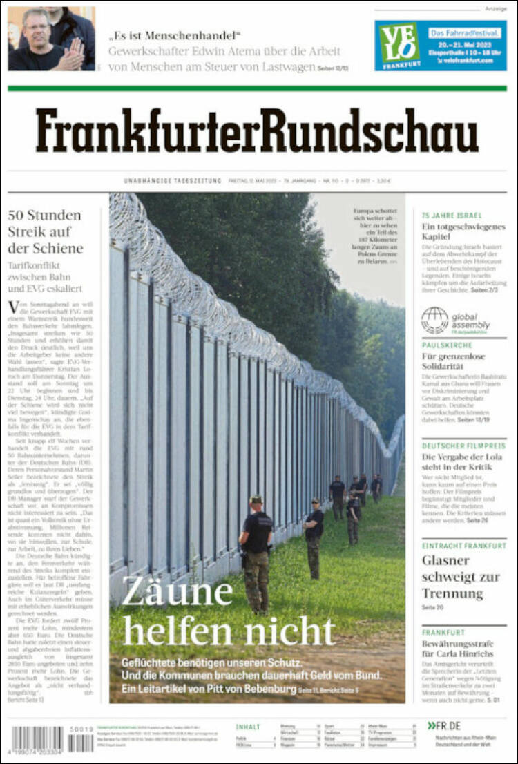 Portada de Frankfurter Rundschau (Alemania)
