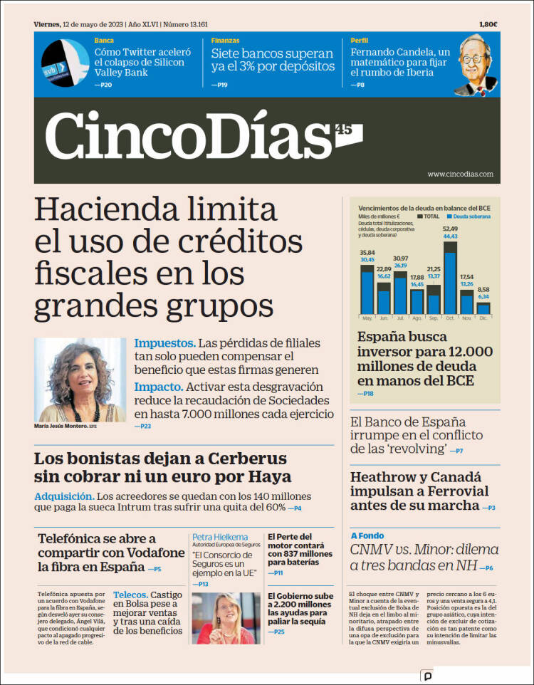 Portada de Cinco Días (Espa&ntilde;a)