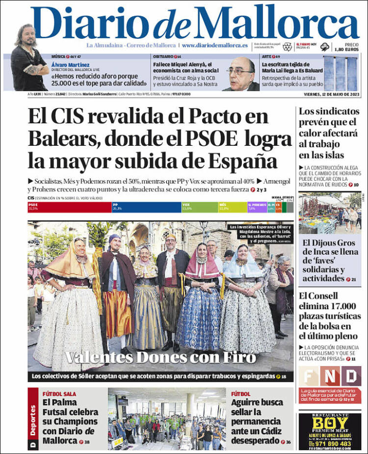 Portada de Diario de Mallorca (Espa&ntilde;a)