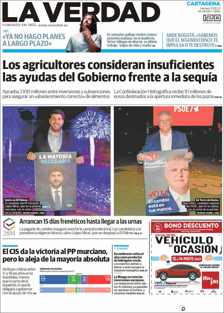 Portada de La Verdad de Cartagena (Espa&ntilde;a)