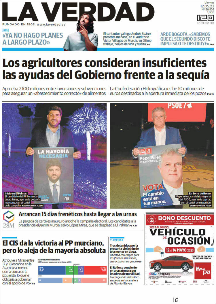 Portada de La Verdad de Murcia (Espa&ntilde;a)