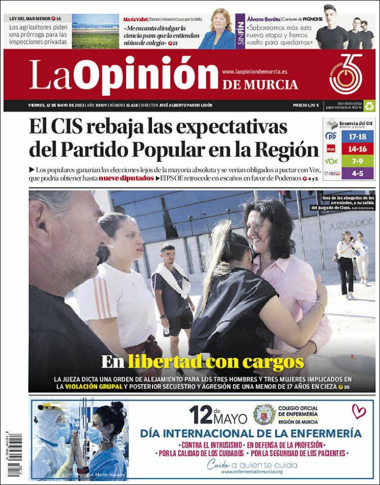 Portada de La Opinión de Murcia (Espa&ntilde;a)