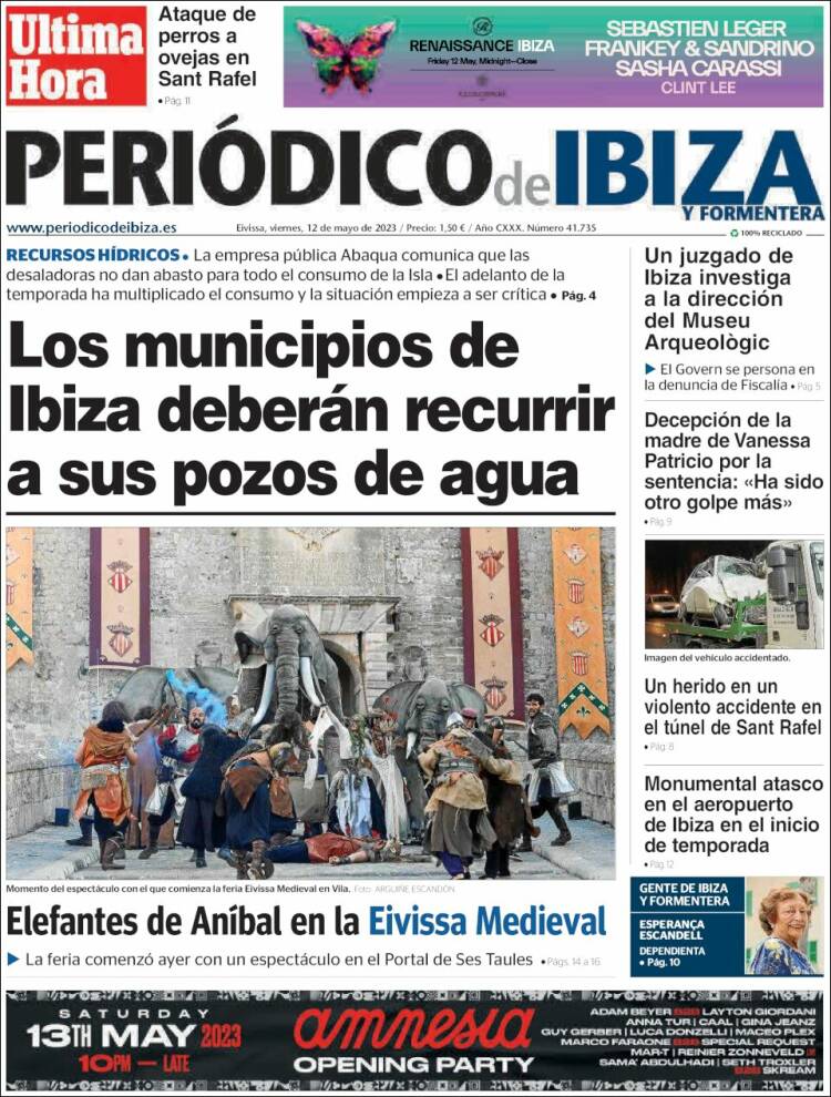 Portada de Periódico de Ibiza (Espa&ntilde;a)