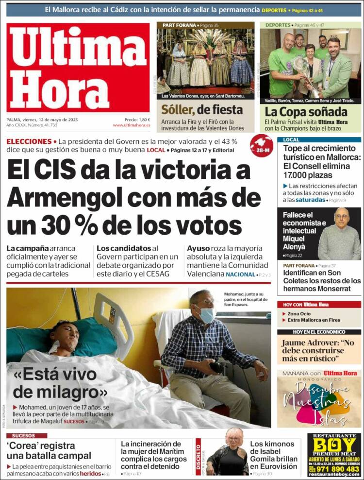 Portada de Última Hora (Espa&ntilde;a)