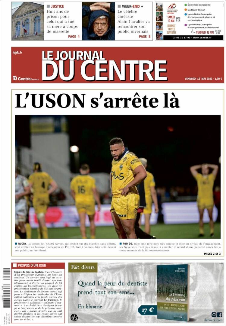 Portada de Le Journal du Centre (France)