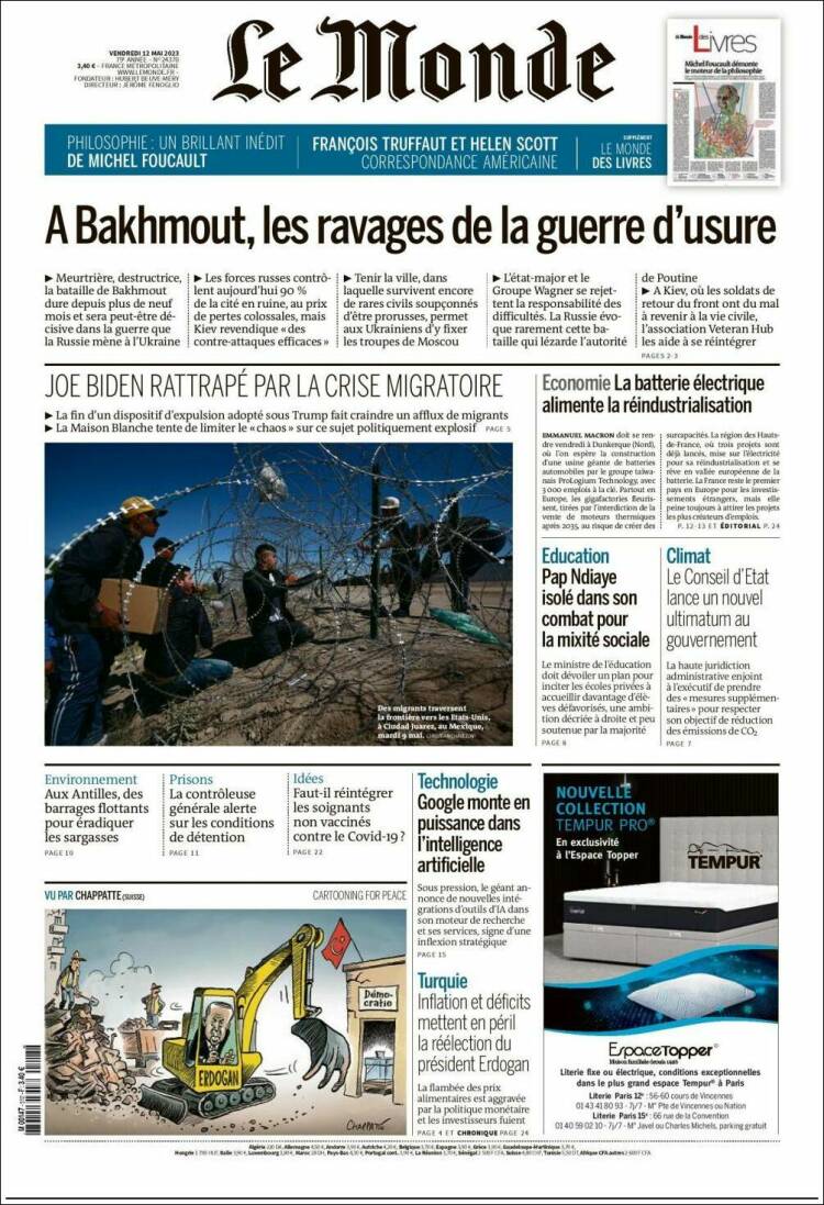 Portada de Le Monde (France)