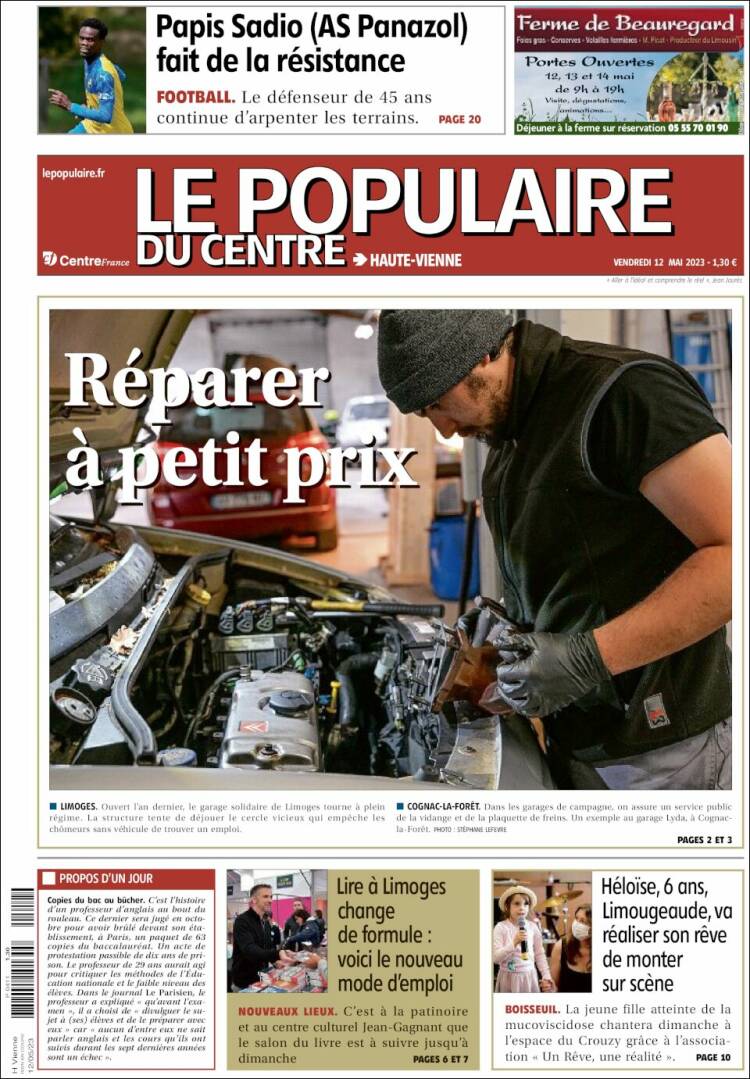 Portada de Le Populaire du Centre (France)