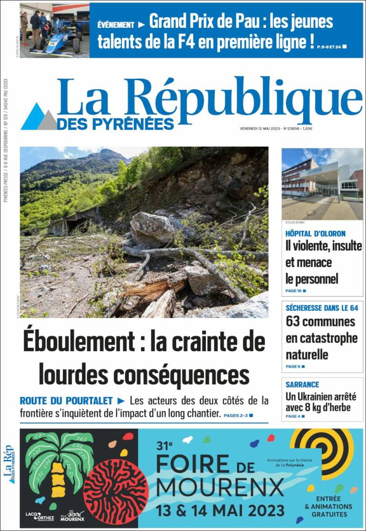 Portada de La République des Pyrénées (France)