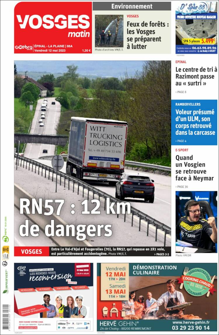 Portada de Vosges Matin (France)