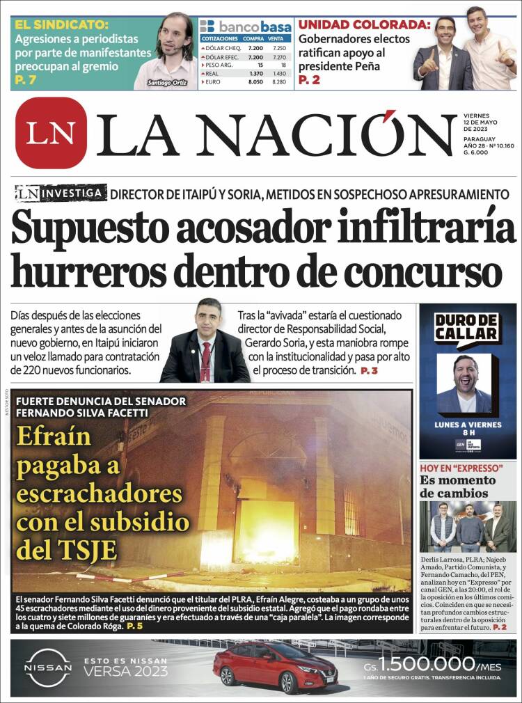 Portada de La Nación (Paraguay)