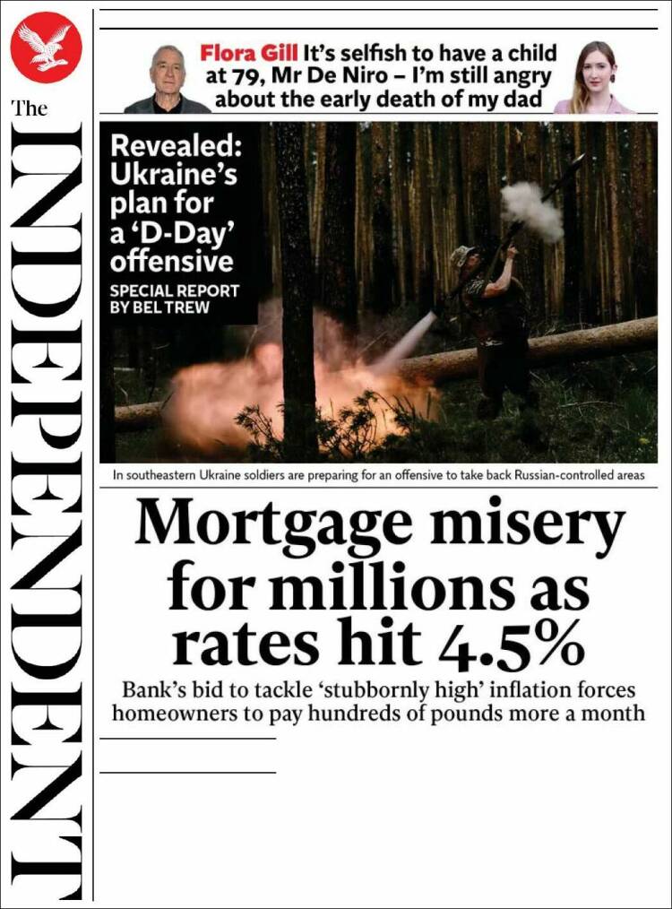 Portada de The Independent (Reino Unido)