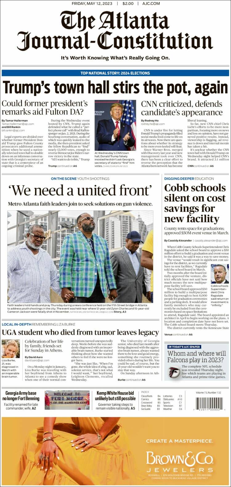 Portada de The Atlanta Journal-Constitution (États-Unis)