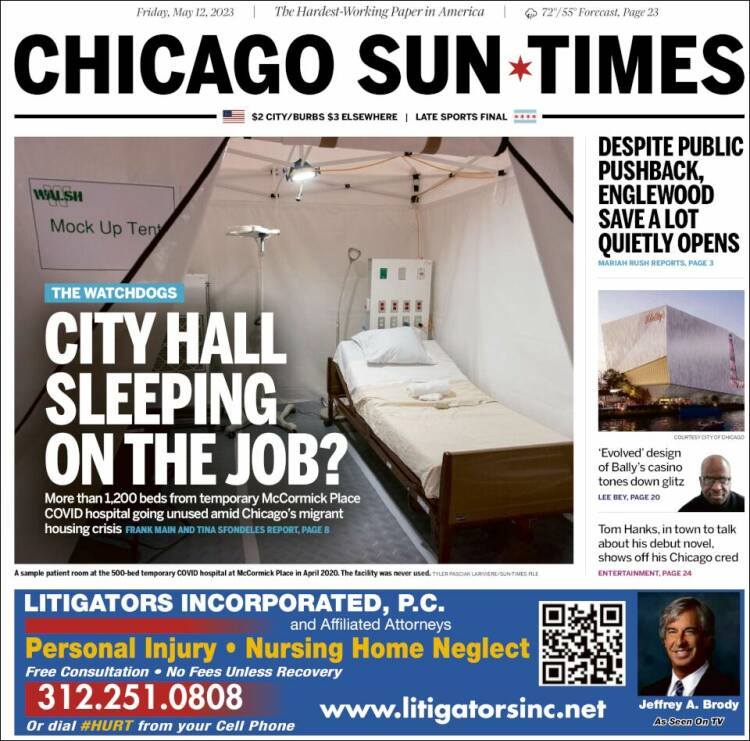 Portada de Chicago Sun-Times (États-Unis)