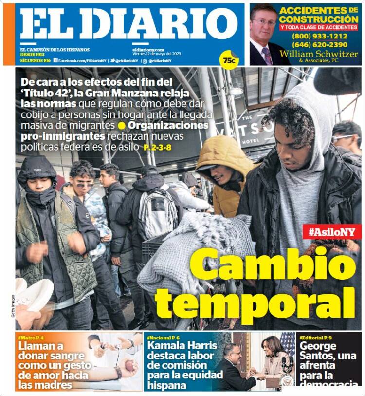 Portada de El Diario NY (États-Unis)