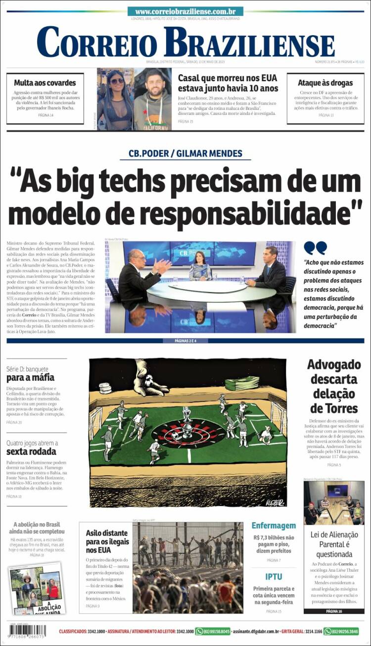 Portada de Correio Braziliense (Br&eacute;sil)