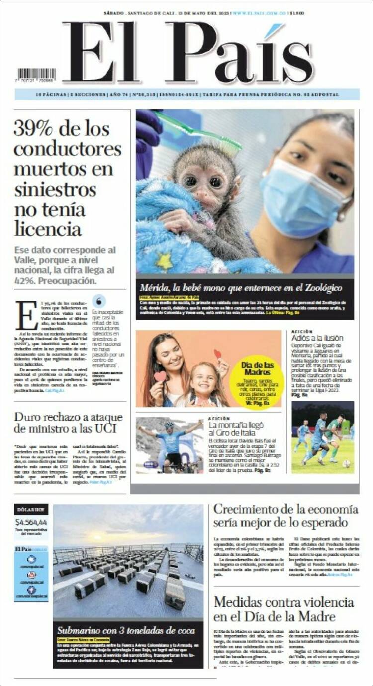 Portada de El País - Cali (Colombia)