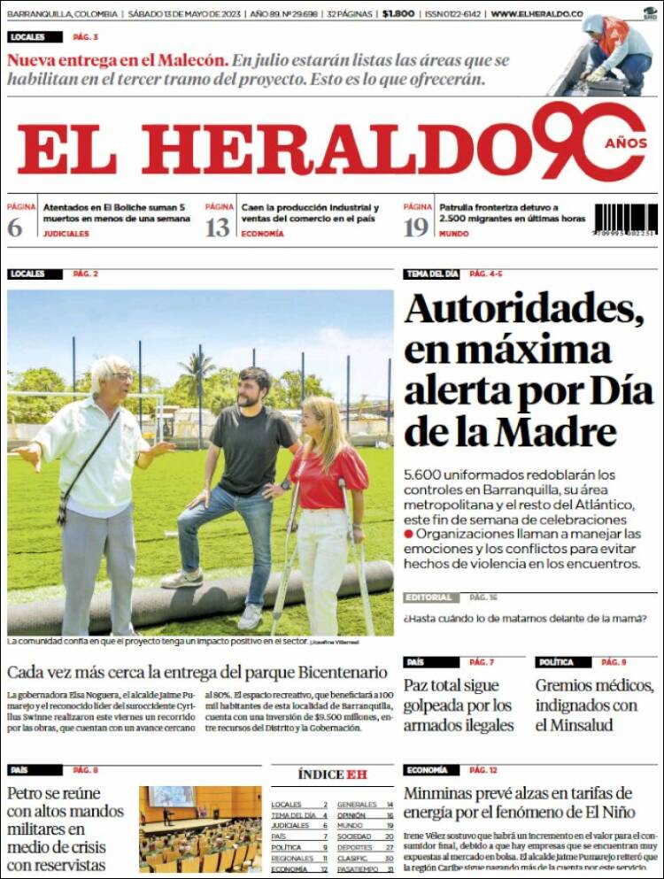 Portada de El Heraldo (Colombia)