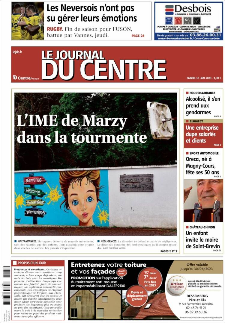 Portada de Le Journal du Centre (France)