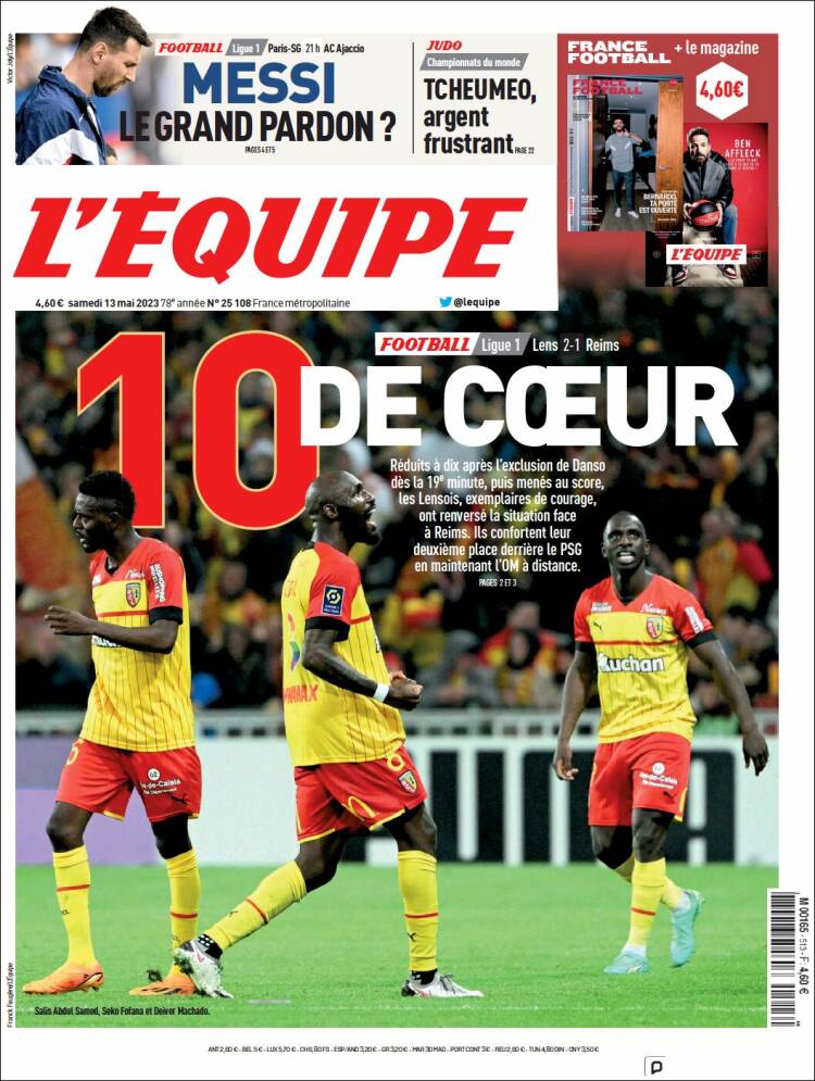 Portada de L'Equipe (France)