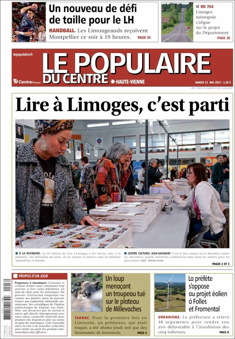 Journal Le Populaire du Centre (France). Les Unes des journaux de