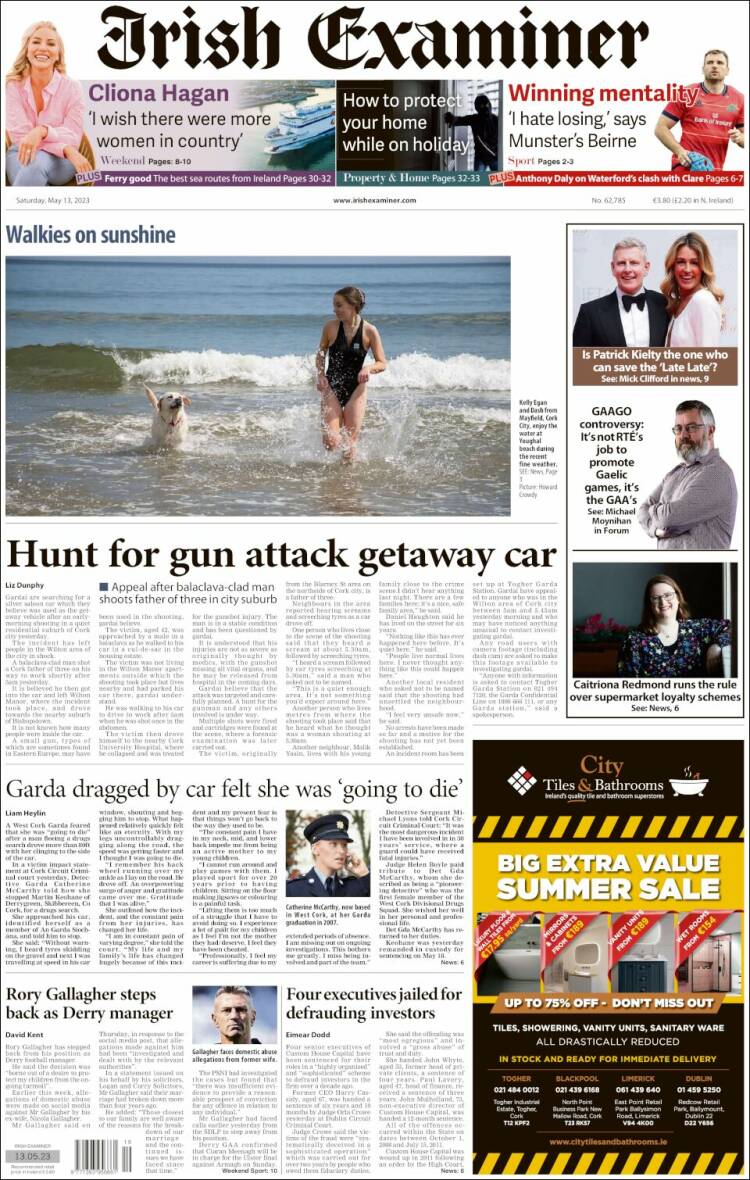 Portada de Irish Examiner (Irlande)