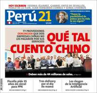 Portada de Perú 21 (Perú)