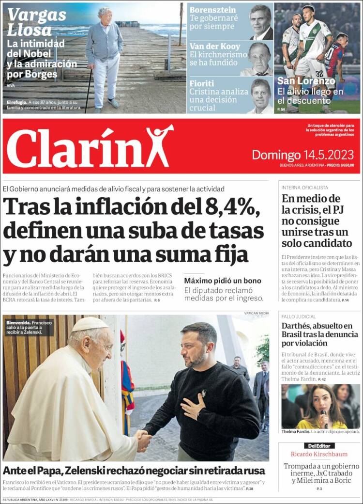 Portada de Clarín (Argentina)