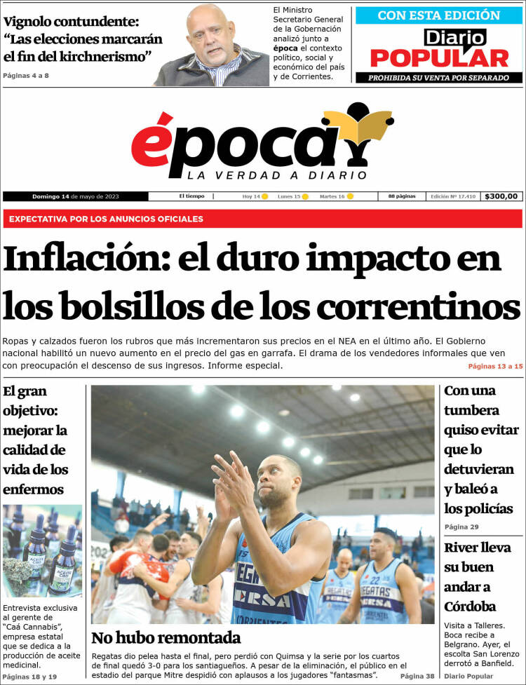 Portada de Diario Época (Argentina)