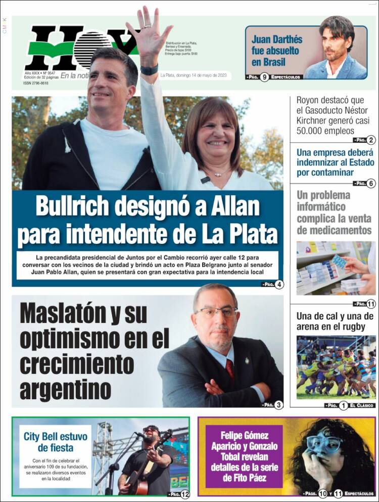 Portada de Diario Hoy (Argentina)