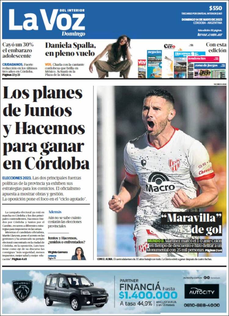 Portada de La Voz del Interior (Argentina)
