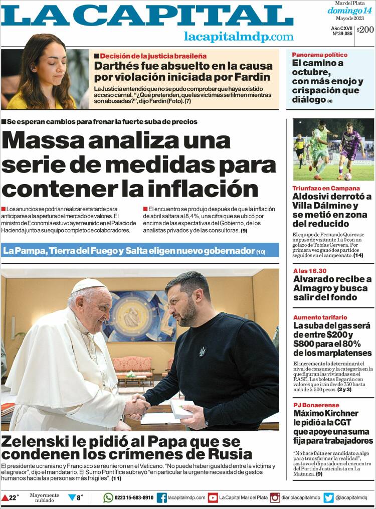 Portada de Diario La Capital - Mar del Plata (Argentina)