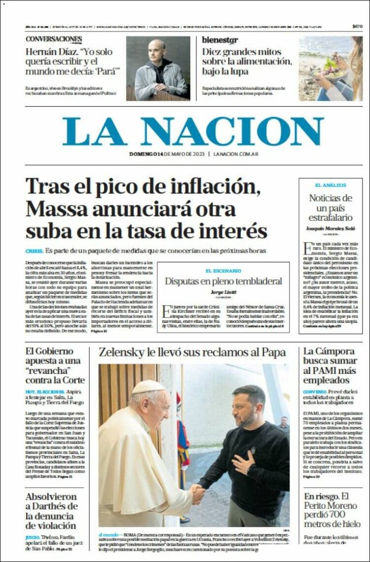 Portada de La Nación (Argentina)