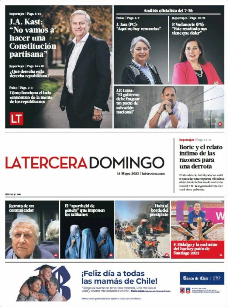 Portada de La Tercera (Chile)