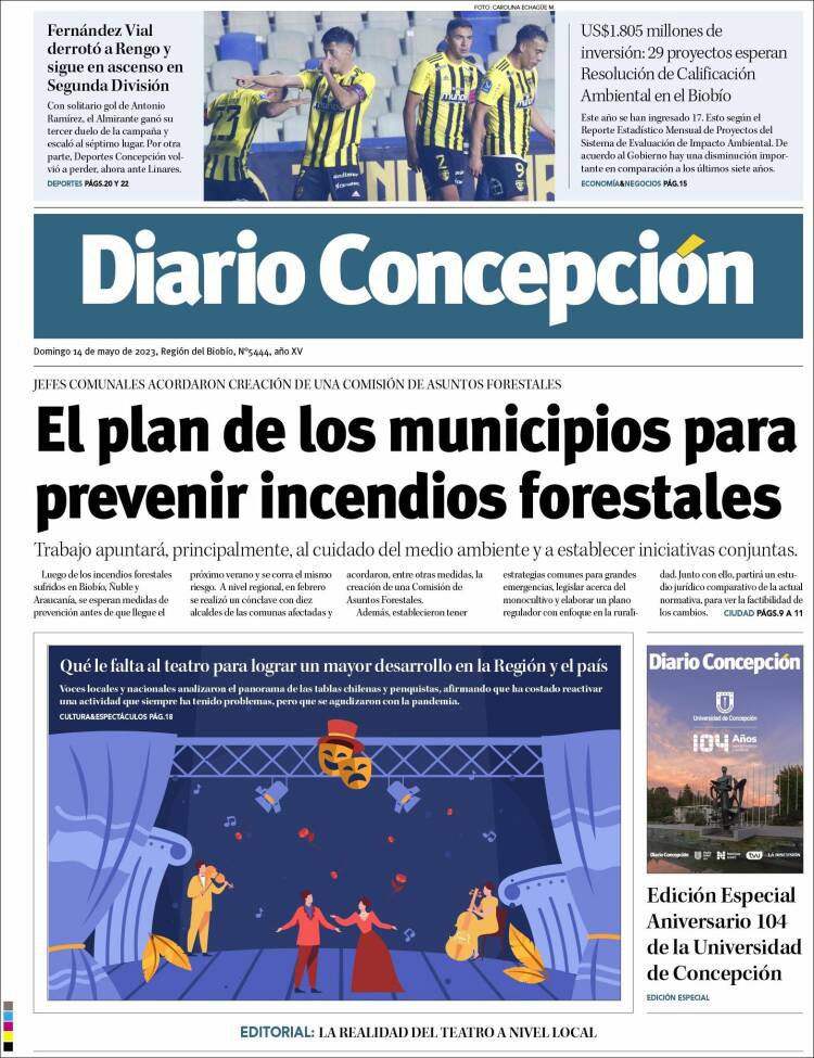 Portada de Diario de Concepción (Chile)
