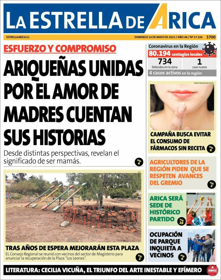 Portada de La Estrella de Arica (Chile)