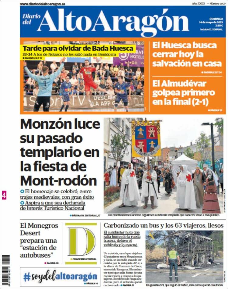Portada de Diario del AltoAragón (España)