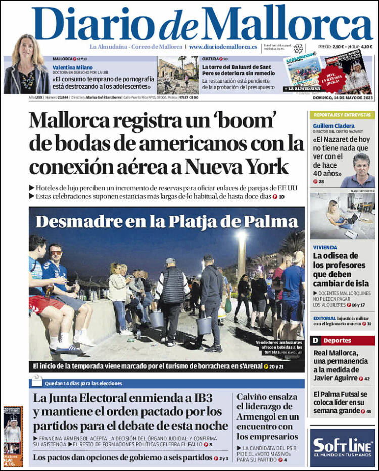 Portada de Diario de Mallorca (España)