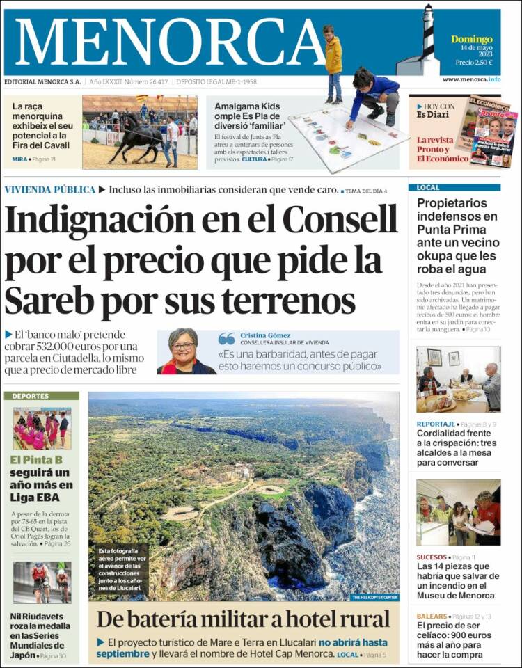 Portada de Menorca - Diario Insular (España)