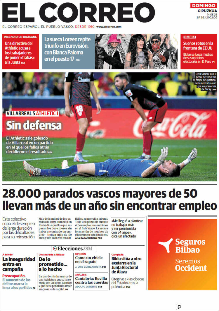 Portada de El Correo - Guipuzcoa (España)