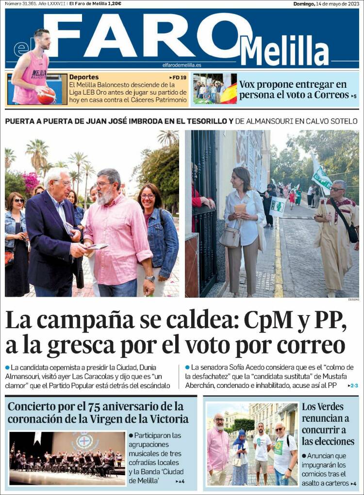 Portada de El Faro de Melilla (España)