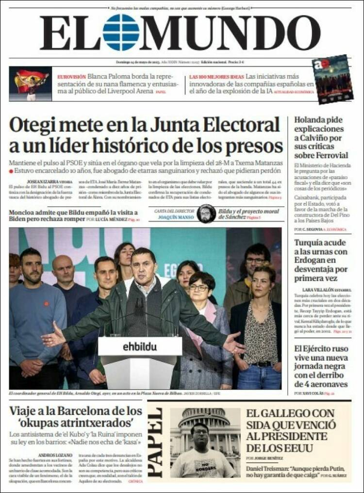 Portada de El Mundo (España)