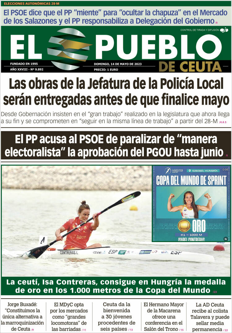 Portada de El Pueblo de Ceuta (España)