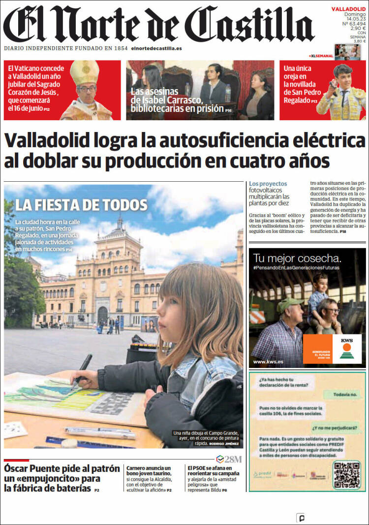 Portada de Norte de Castilla - Valladolid (España)