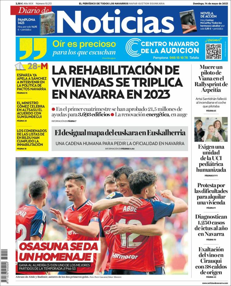 Portada de Noticias de Navarra (España)