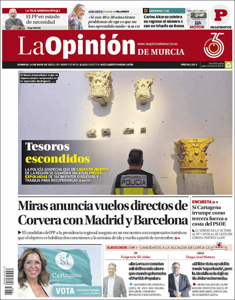 Portada de La Opinión de Murcia (España)
