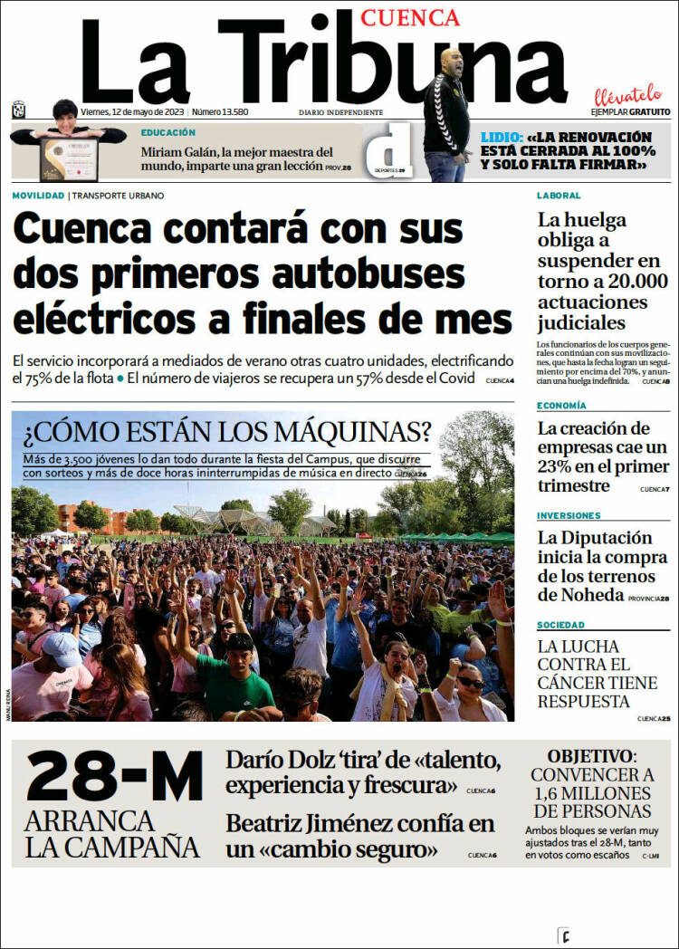 Portada de La Tribuna de Cuenca (España)