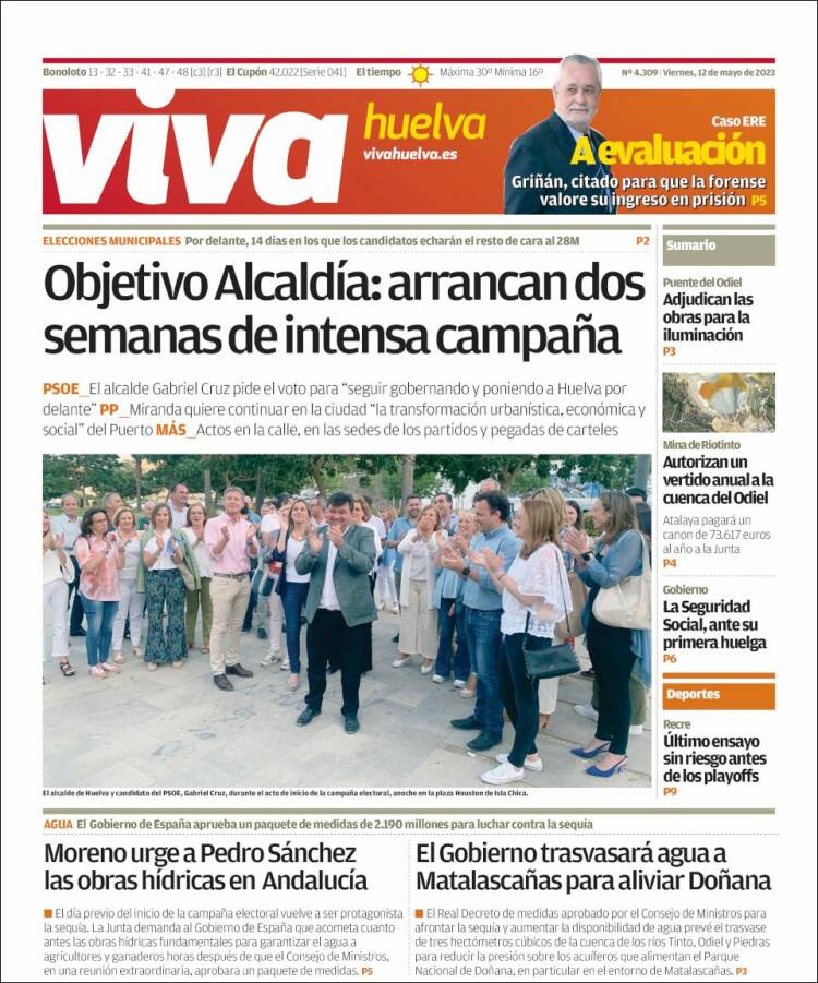Portada de Viva Huelva (España)