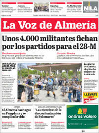 Portada de La Voz de Almería (España)